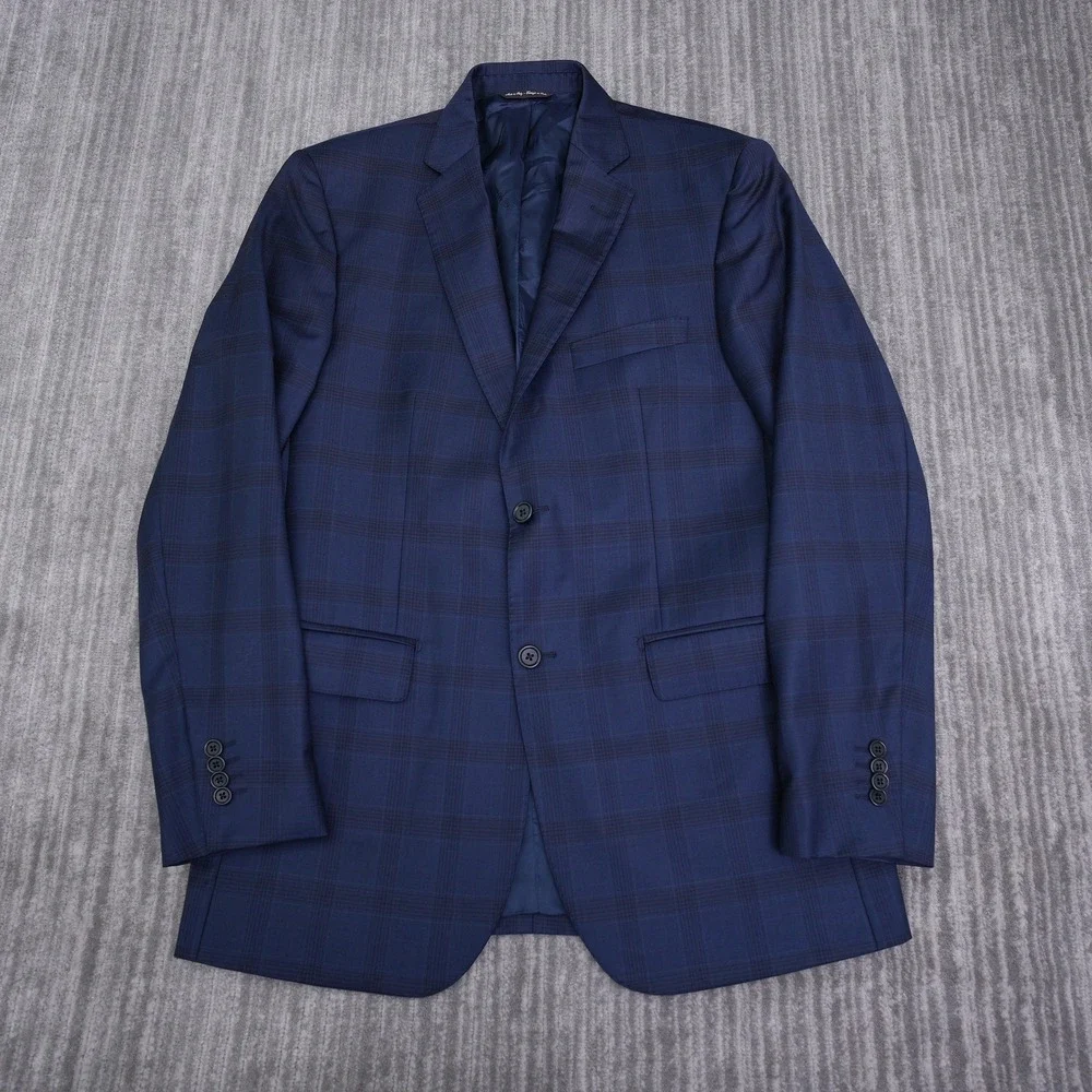 Saks Fifth Avenue Mens Navy Blue Zegna Wool Blazer Sport Coat Made in Italy 40R - Picture 1 of 11